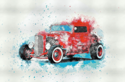 PDF Counted Vintage Cross Stitch Pattern | Retro Car | 6 Sizes