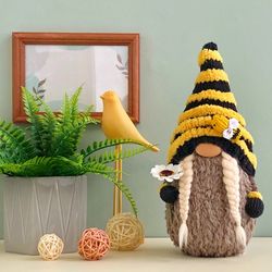 bumble bee gnome, spring gnome decor, easter gnome decoration