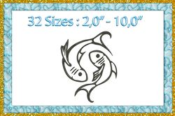 Pisces Embroidery Design