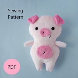 pig plushie sewing pattern