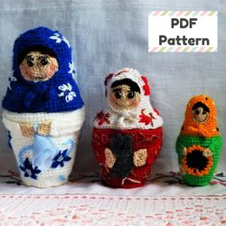 nesting doll crochet pattern, matryoshka crochet pattern, crochet matrioshka pattern, crochet babushka pattern