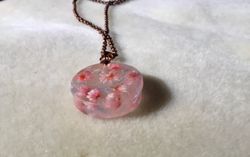 real dry flowers resin necklace