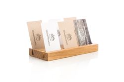 multiple business card holder personalized desk organizer natural wood card display office supplies wooden card stand