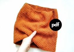 cowl knitting pattern neckwarmer pdf digital download