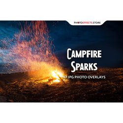 47 campfire spark photo overlays