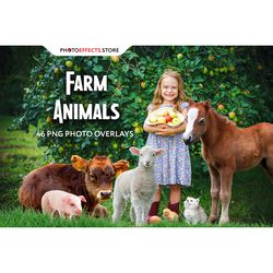 46 farm animals photo overlays