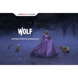 20 wolf photo overlays