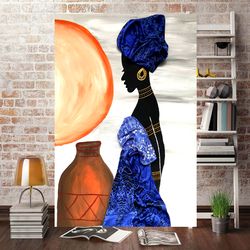 black queen painting woman original art african american art black woman