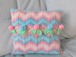 knitting pattern pillow case, knit pillow cover pattern