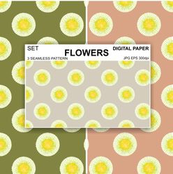 round flowers seamless pattern vector peas digital paper fabric postcards sublimation  design surface fabric scrapbook