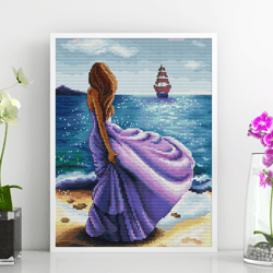 people cross stitch, assol cross stitch, scarlet sail, love cross stitch, sea cross stitch, digital pdf