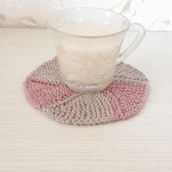 knitting pattern coaster, handmade home decor pattern, knit kitchen decor - v3