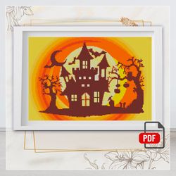 halloween cross stitch pdf pattern, cross stitch kits, cross stitch pdf