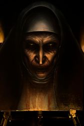 original enchantment 2 oil painting, the curse of the nun, horror portrait, hand painted