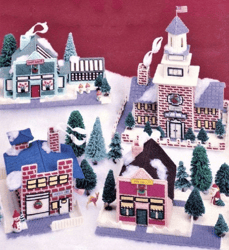 digital | vintage plastic canvas pattern home for christmas | plastic canvas 7-mesh | english pdf template