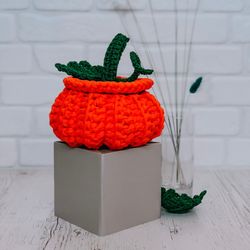 crochet basket pumpkin halloween thanksgiving, pdf pattern, digital instant download