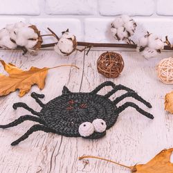 crochet coaster spider 3d halloween, thanksgiving, pdf pattern, digital instant download