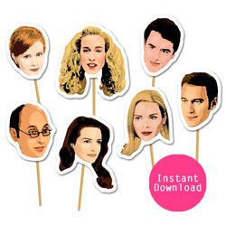 sex and the city party decor - carrie bradshaw cupcake toppers