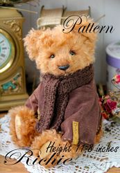 richie sewing pattern set ,teddy elephant, teddy bear , teddy rabbit , teddy bear sewing pattern ,stuffed stuffed rabbit