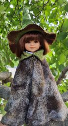 digital felted hat and cloak pattern, hat cloak for doll tutorial, diy felted hat cloak pdf, magic hat cloak pattern