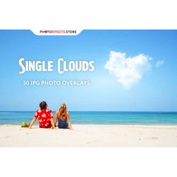 50 single clouds photo overlays