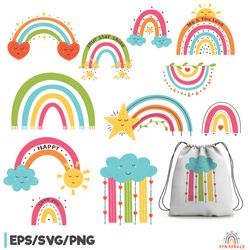 colorful baby rainbow clipart