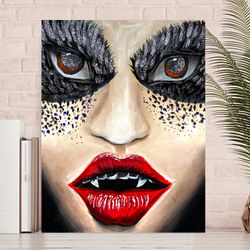 vampire painting halloween original art witchy art enchanted artwork acrylic