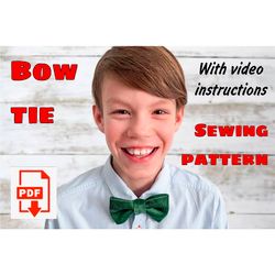 bow tie sewing pattern and video instructions,bow tie for men,bow tie boys,bow tie toddler,pre-tied bow tie pdf