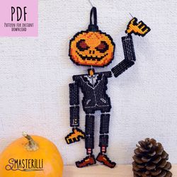 Jack o'Lantern cross stitch pattern PDF, plastic canvas pattern & tutorial, pumpkin Jack cross stitch pattern, Halloween