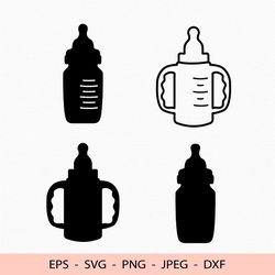 baby bottle svg milk bottle icon dxf newborn cute bottle silhouette digital download vector