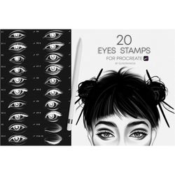 realistic eyes stamps for procreate