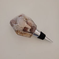 resin wine bottle stoppers with embedded australian sea shells