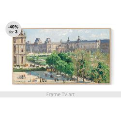 samsung frame tv art download 4k, frame tv art pissarro paris, frame tv art vintage painting cityscape | 307