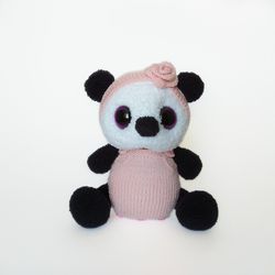 plush panda, stuffed animal, crochet plush bear, gift for boy and girl