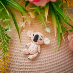 koala. tiny koala. handmade crochet miniature koala. small amigurumi koala toy.