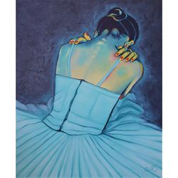 ballerina painting woman original art dancer wall art oil painting canvas art