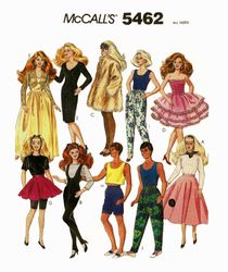 pdf copy vintage sewing pattern mc cralls 5462 clothes for barbie and dolls 11 12 inch