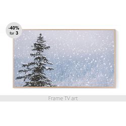 frame tv art download, samsung frame tv art lanscape, frame tv art winter snow photo, frame tv art christmas tree | 249