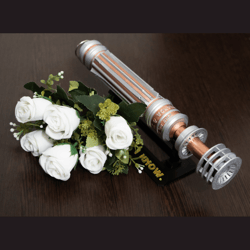 star wars inspired bridal bouquet holder | wedding bouquet lightsaber holder | leia lightsaber bouquet holder