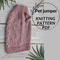 cat sweater knitting pattern digital pdf pets clothes knitting pattern dog sweater pattern jumper for cats knit pattern