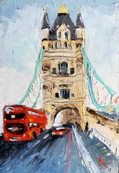 london painting original art england wall art impasto oil painting cityscape