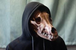 wolf skull mask full fase, wolf mask, evil mask,  halloween mask, cosplay mask, macabre mask, animal skull mask, horror