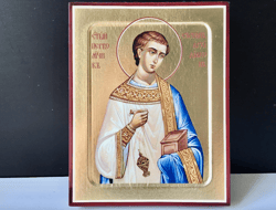 the holy apostle the first martyr and archdeacon stephen, high quality icon on wood, made in russia