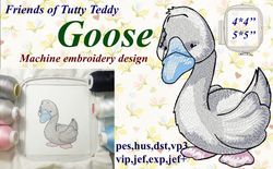 goose tatty teddy friend 2 sizes   embroidery design