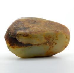 river pebble of white jade