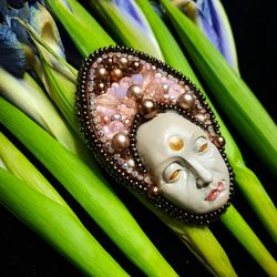 brooch "the vessel of the buddha". handmade. magical jewelry.