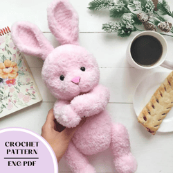 crochet teddy bunny pattern toy. amigurumi bunny animal pattern pdf