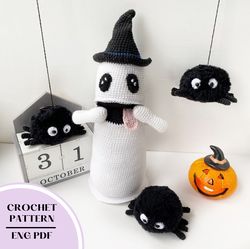 crochet ghost pattern toy. amigurumi for halloween pattern pdf