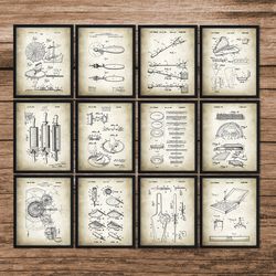 set of 12 kitchen poster italian,pizza patent,pizza art,restaurant decor,pizza wall art,pizza poster,pizza decor