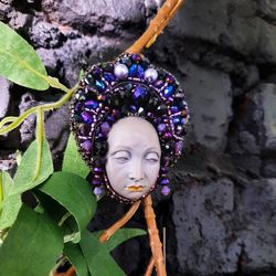 brooch "the mystic". handmade. magical jewelry.